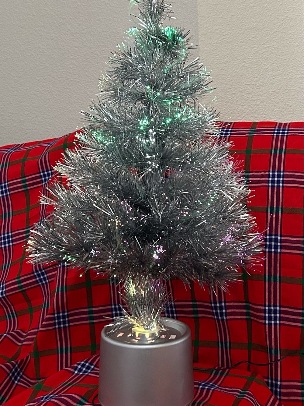 Fiber Optic Silver Christmas Tree - 2 ft